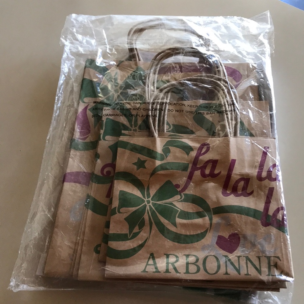 Arbonne Set of Sturdy Brown Gift Bags (3 Small, 3 Medium, 3 Large) w/Tissue *NEW